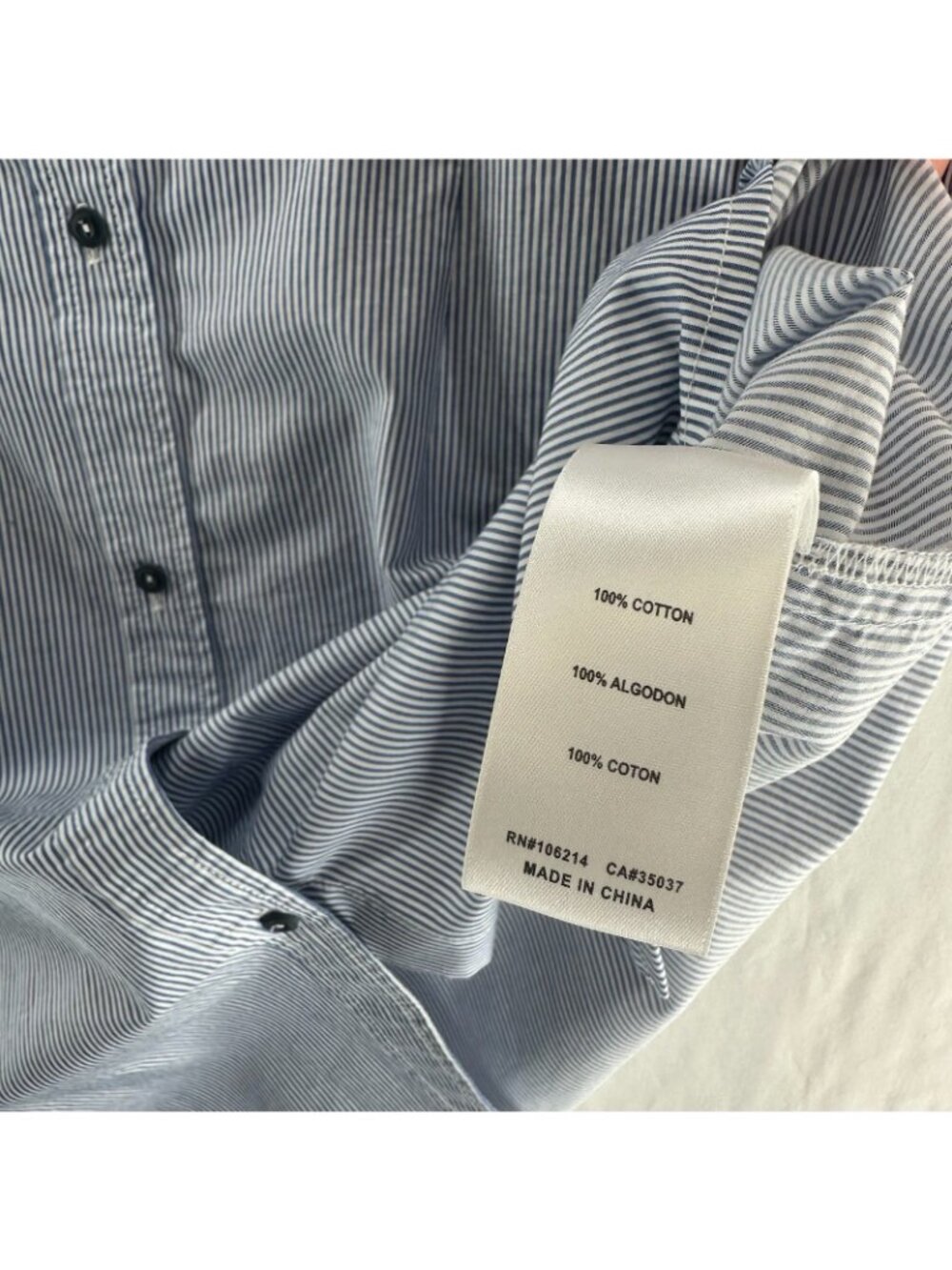 Joes Jeans Shirt Dress Women L Bell Sleeve Button Up Collared Striped Blue White - Picture 7 of 14